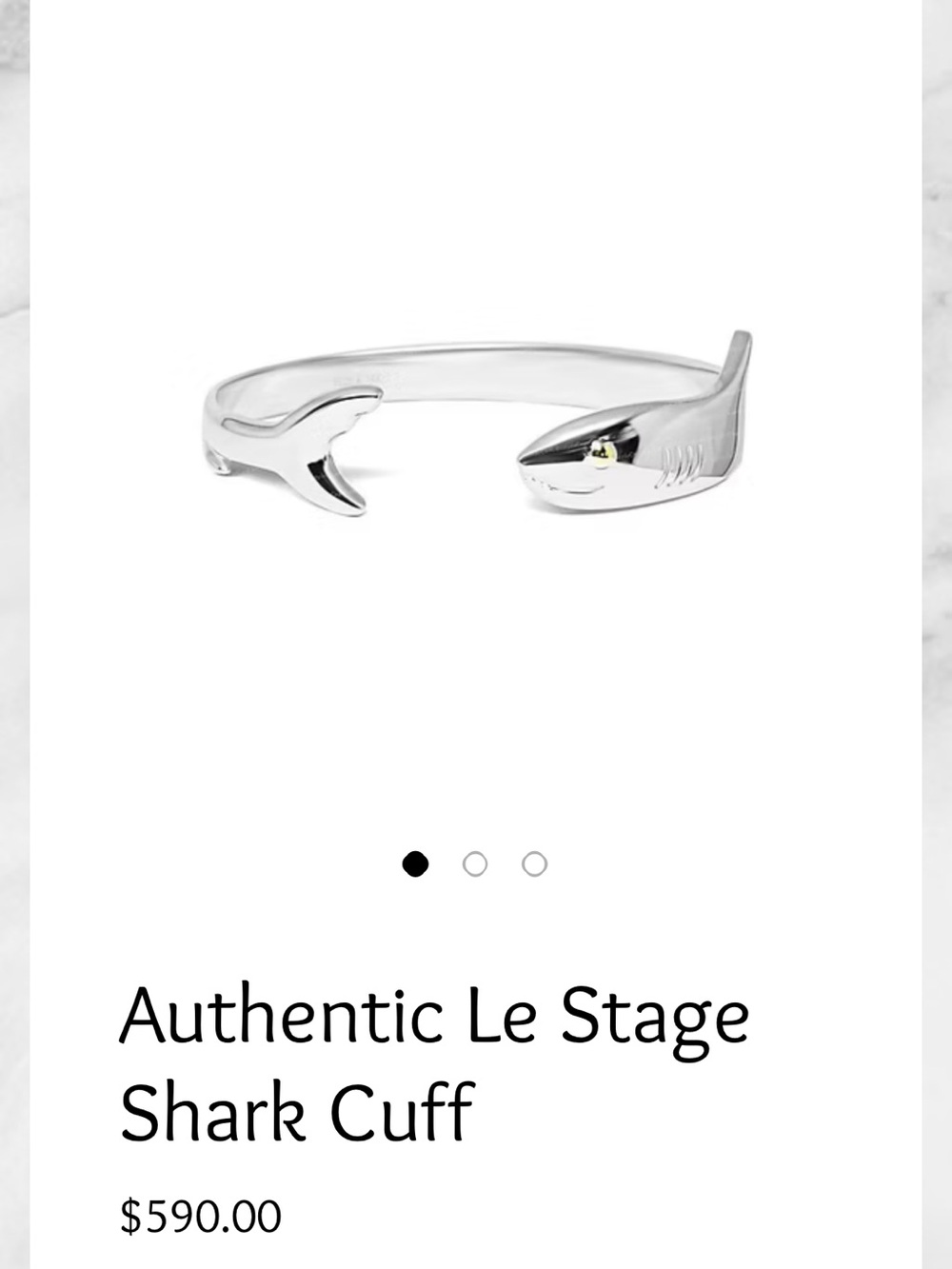 Le Stage Silver Shark Cuff Bracelet